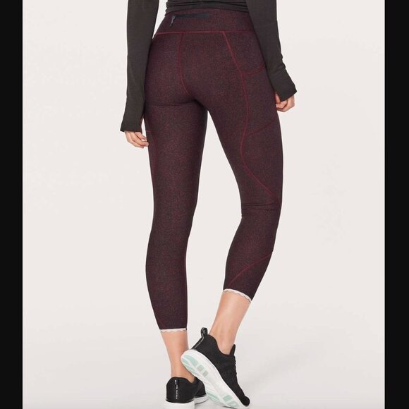 Lululemon Tight Stuff Tight II (25") Granulite Garnet Black Size 6 - Picture 1 of 10